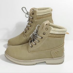 Women's Work Waterproof Hiking Combat Boots Lace up Low Heel Booties Ankle Boots